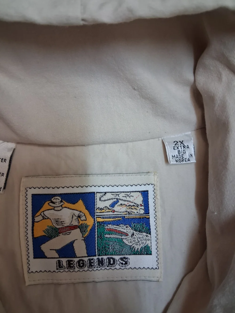 Legends Vintage Men's Hooded Multi-Pocket Vest in Light Beige Sz 2X